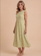 Women’s Dress – Embroidered Sleeveless Midi Dress