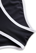 Women’s Black V-Neck One-Piece Swimsuit – Minimal & Timeless Style