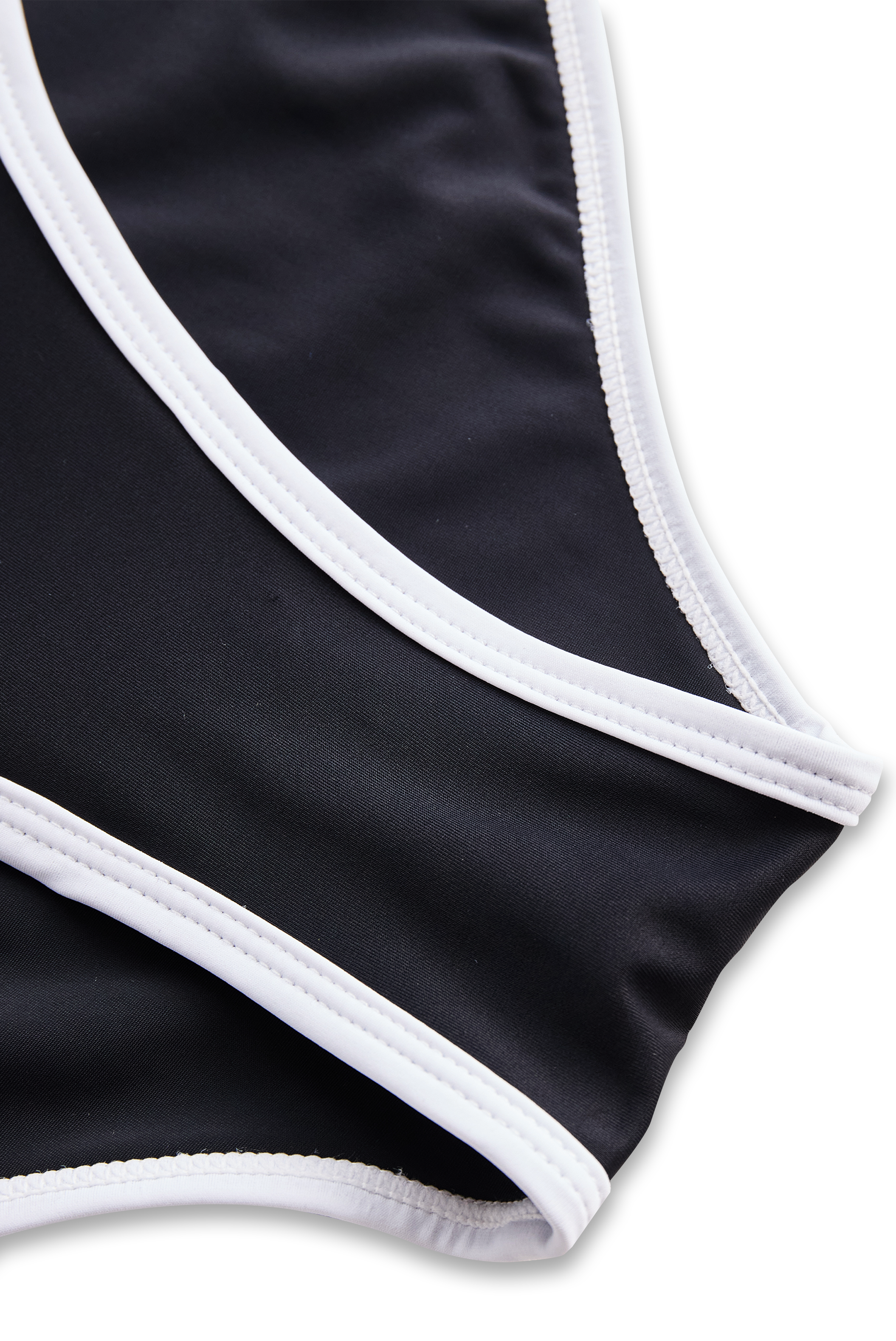 Women’s Black V-Neck One-Piece Swimsuit – Minimal & Timeless Style