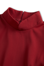 Women High-Neck Mini Dress with Belt