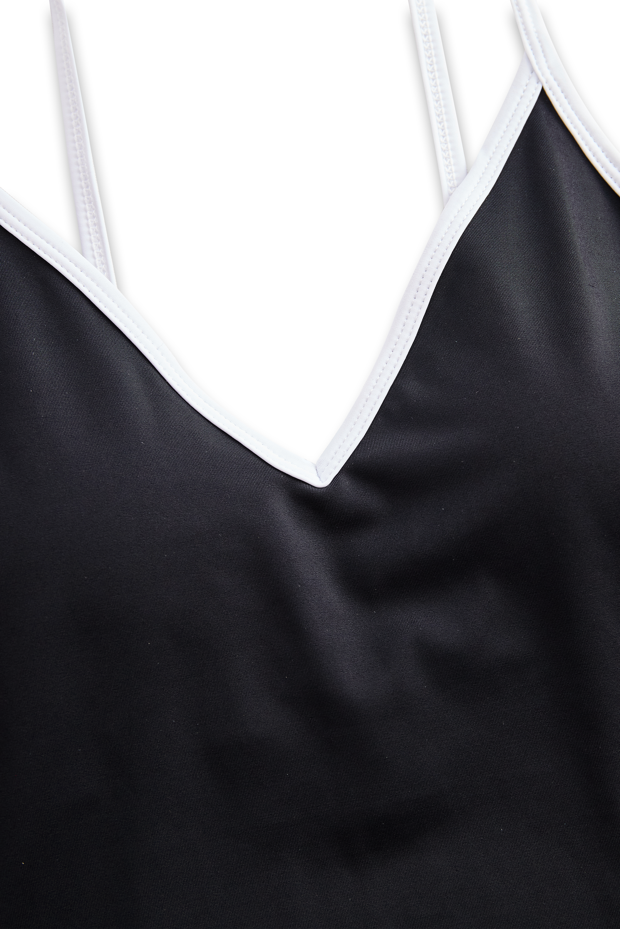 Women’s Black V-Neck One-Piece Swimsuit – Minimal & Timeless Style