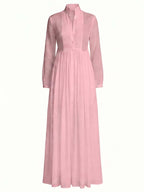 Women’s Button Front Pleated Maxi Shirt Dress