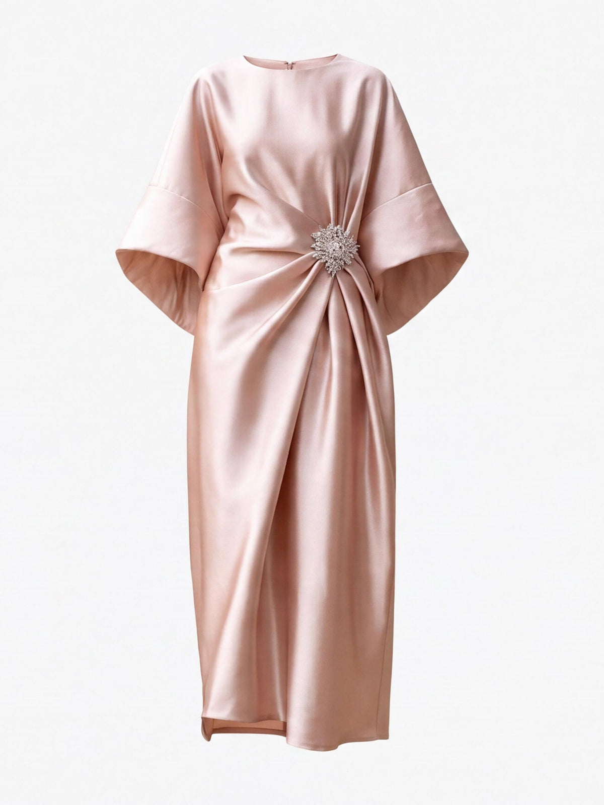 Women’s Draped Embellished Midi Evening Dress