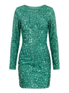 Women’s Long Sleeve Sequin Mini Party Dress