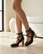 Women’s Block Heel Pumps with Triple-Strap