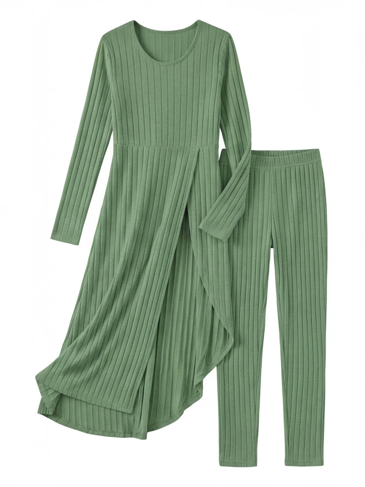 Women’s Ribbed Knit Two-Piece Set