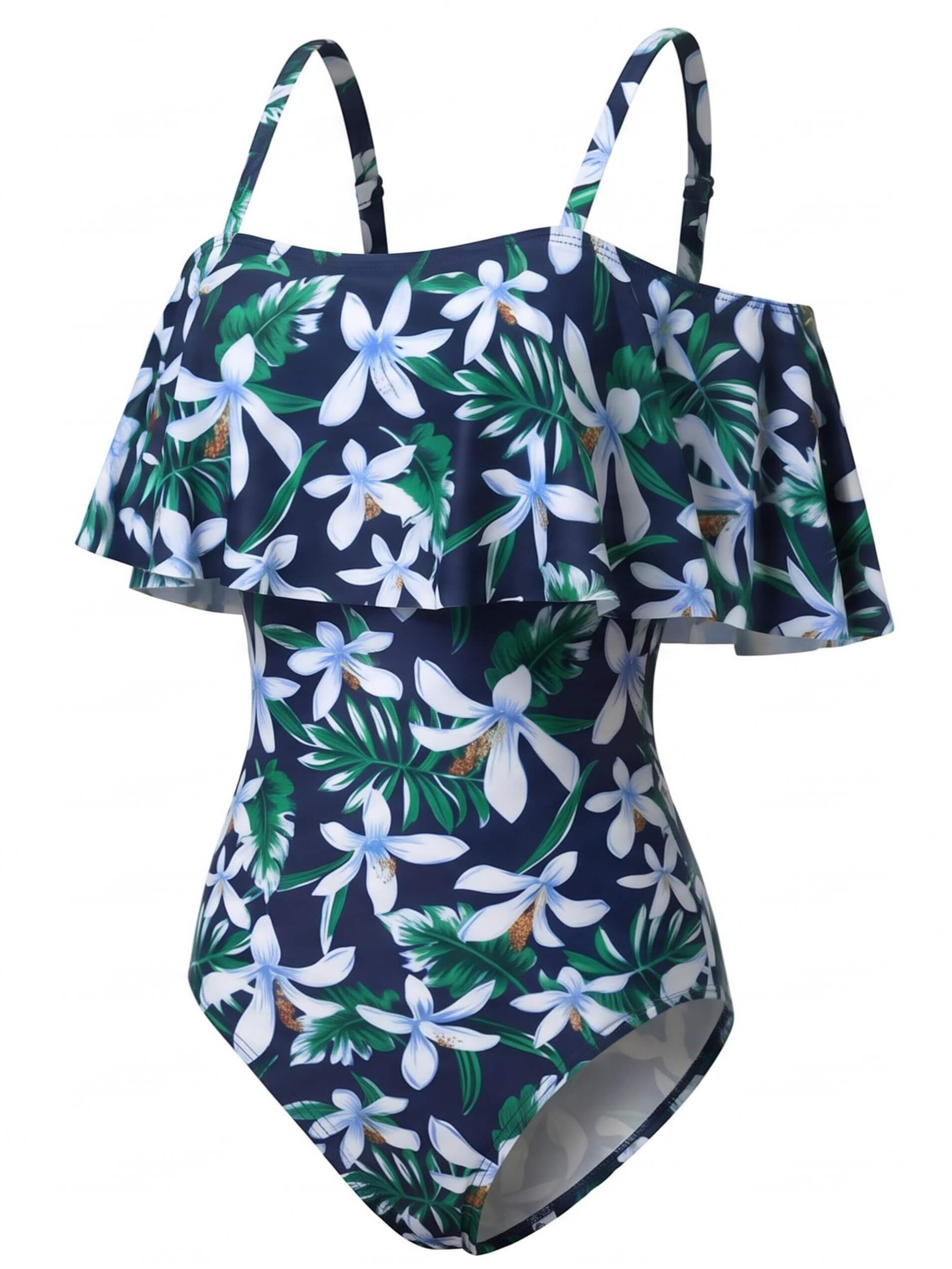 Women’s Off-Shoulder Ruffle With Straps One-Piece Swimsuit