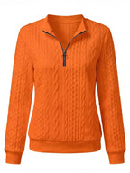 Women’s Textured Cable-Knit Half-Zip Sweatshirt