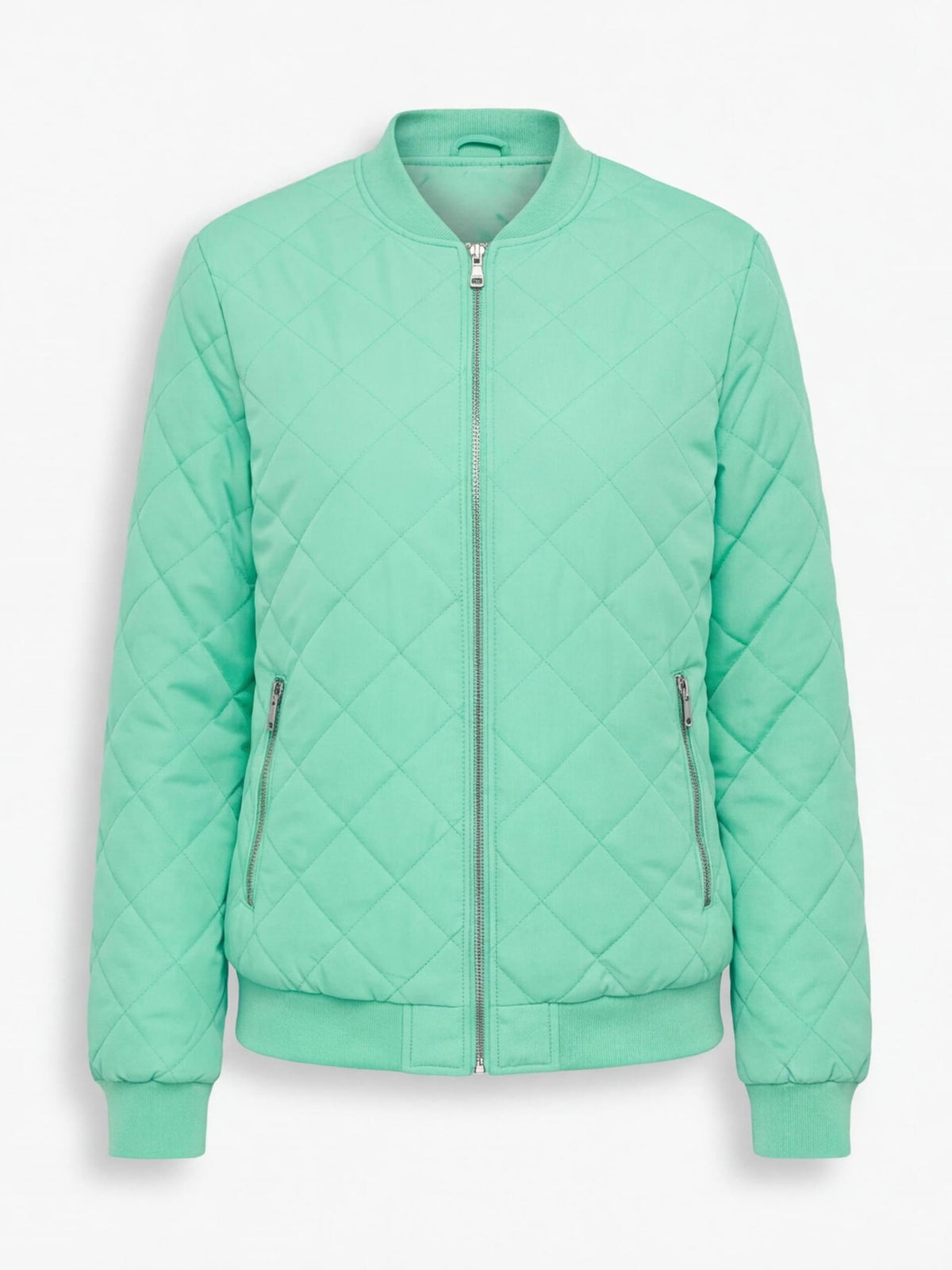 Women’s Quilted Bomber Jacket with Zip Front