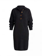 Women’s Button-Neck Knit Sweater Dress