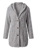Women’s Textured Faux Fur Button Jacket
