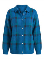 Women’s Checked Button-Up Knit Cardigan