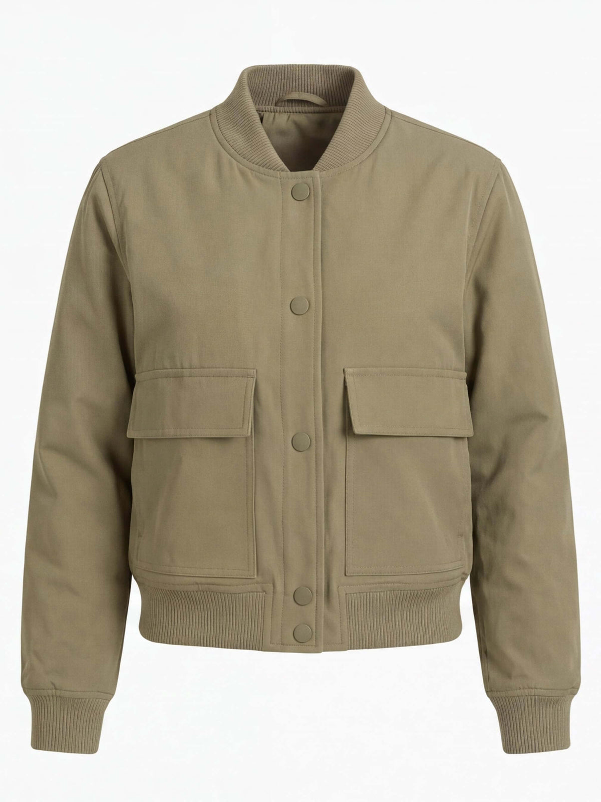 Women’s Utility Bomber Jacket with Snap Buttons