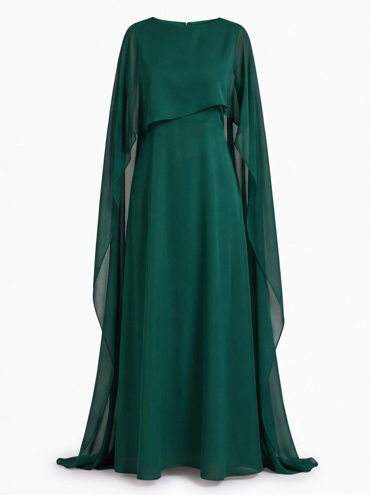 Women’s Flowing Maxi Dress with Cape Overlay