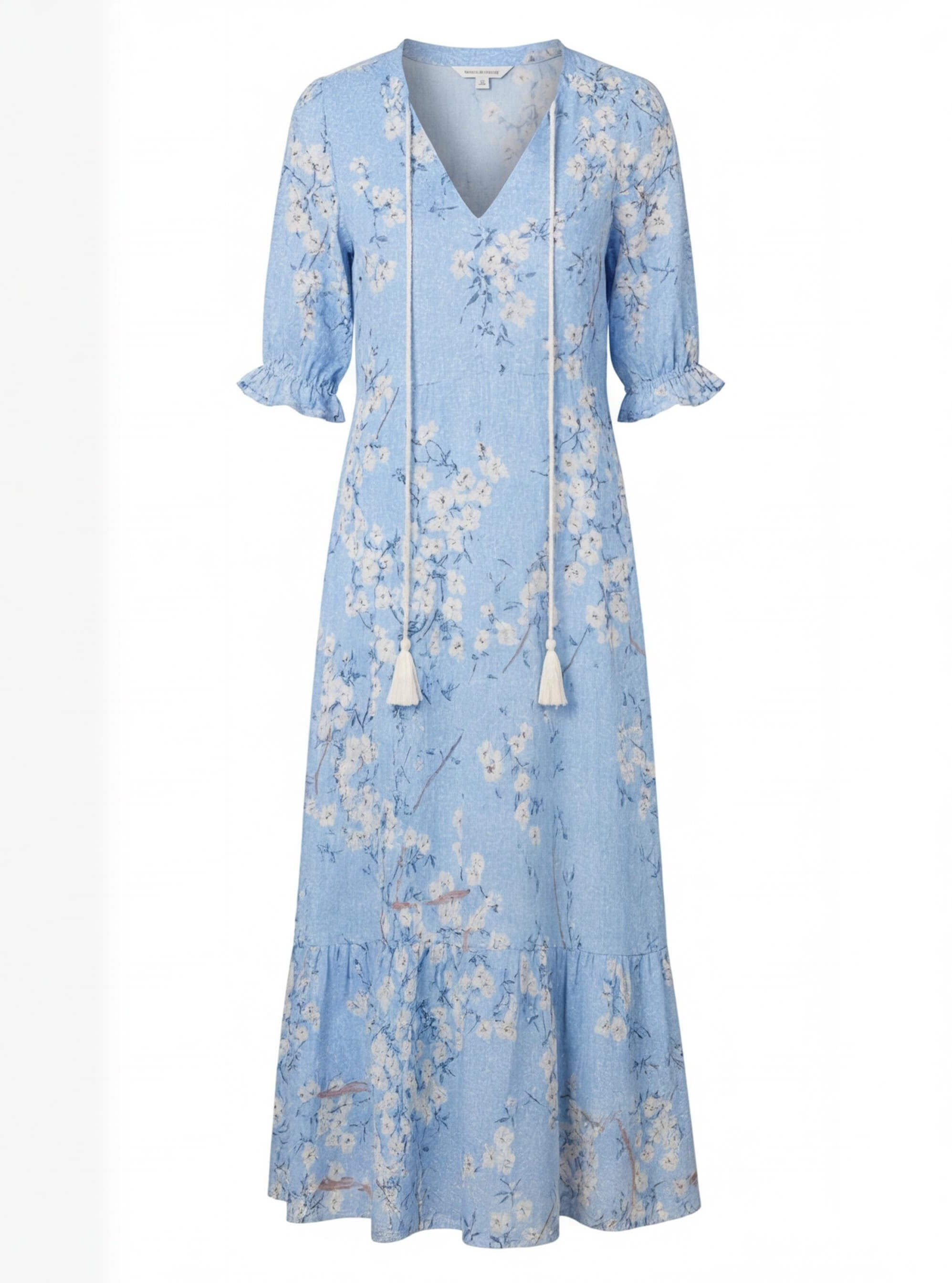 Women’s Dress – Boho Maxi Dress with Tassel Detail