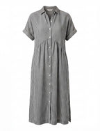 Women’s Comfortable Pleated Midi Dress – Relaxed Elegant Fit