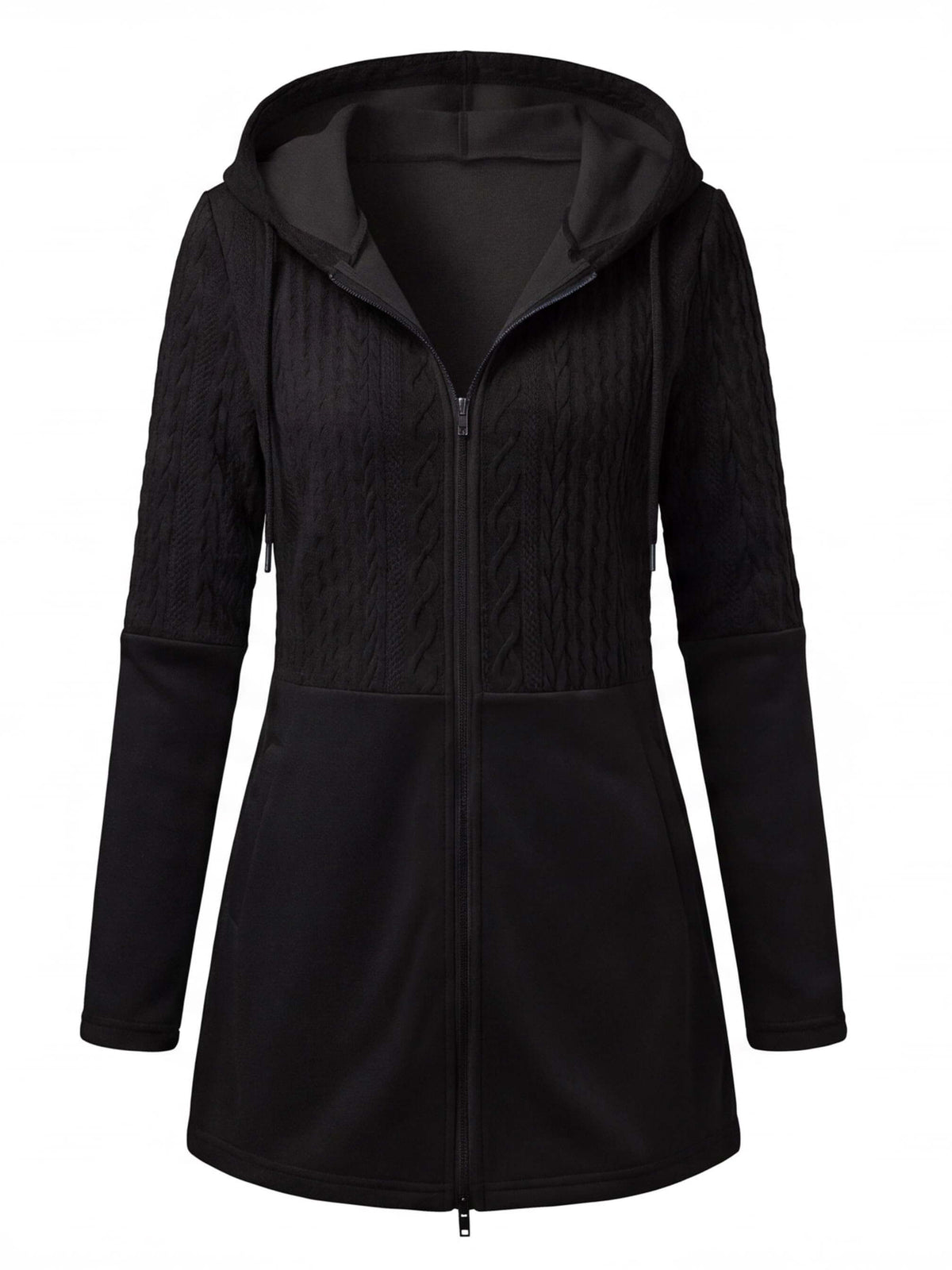 Women’s Textured Hooded Zip-Up Jacket
