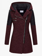 Women’s Textured Hooded Zip-Up Coat