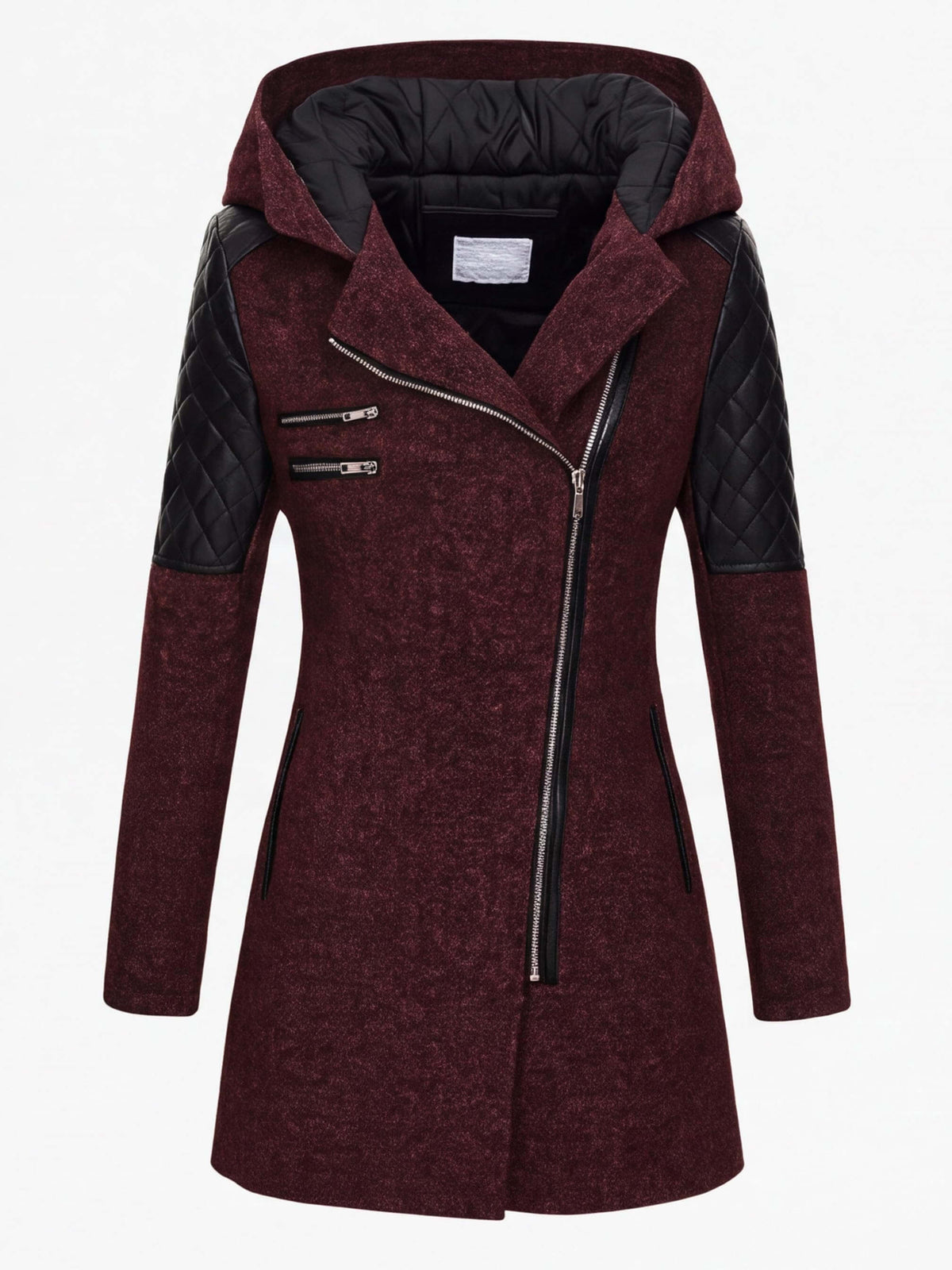 Women’s Textured Hooded Zip-Up Coat
