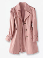 Women’s Double-Breasted Trench Coat with Wide Lapels