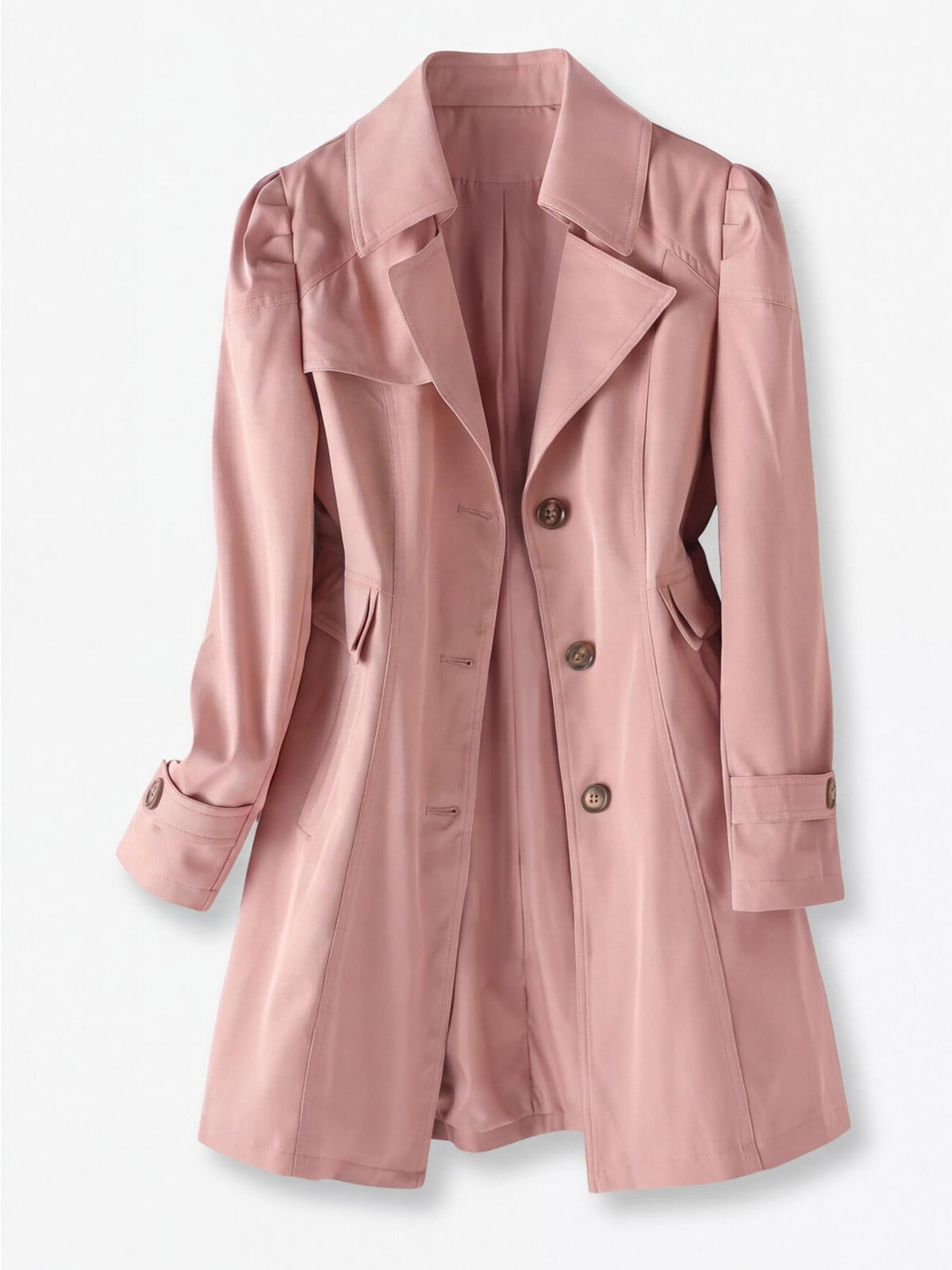 Women’s Double-Breasted Trench Coat with Wide Lapels