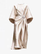 Women’s Draped Embellished Midi Evening Dress