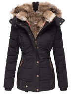 Women’s Hooded Fur-Trim Quilted Puffer Jacket