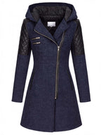 Women’s Textured Hooded Zip-Up Coat
