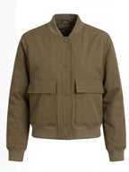 Women’s Utility Bomber Jacket with Snap Buttons