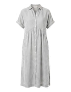 Women’s Comfortable Pleated Midi Dress – Relaxed Elegant Fit
