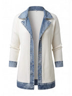 Women’s Denim Trim Button-Up Cardigan
