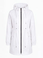 Women’s Hooded Longline Jacket with Drawstring Details