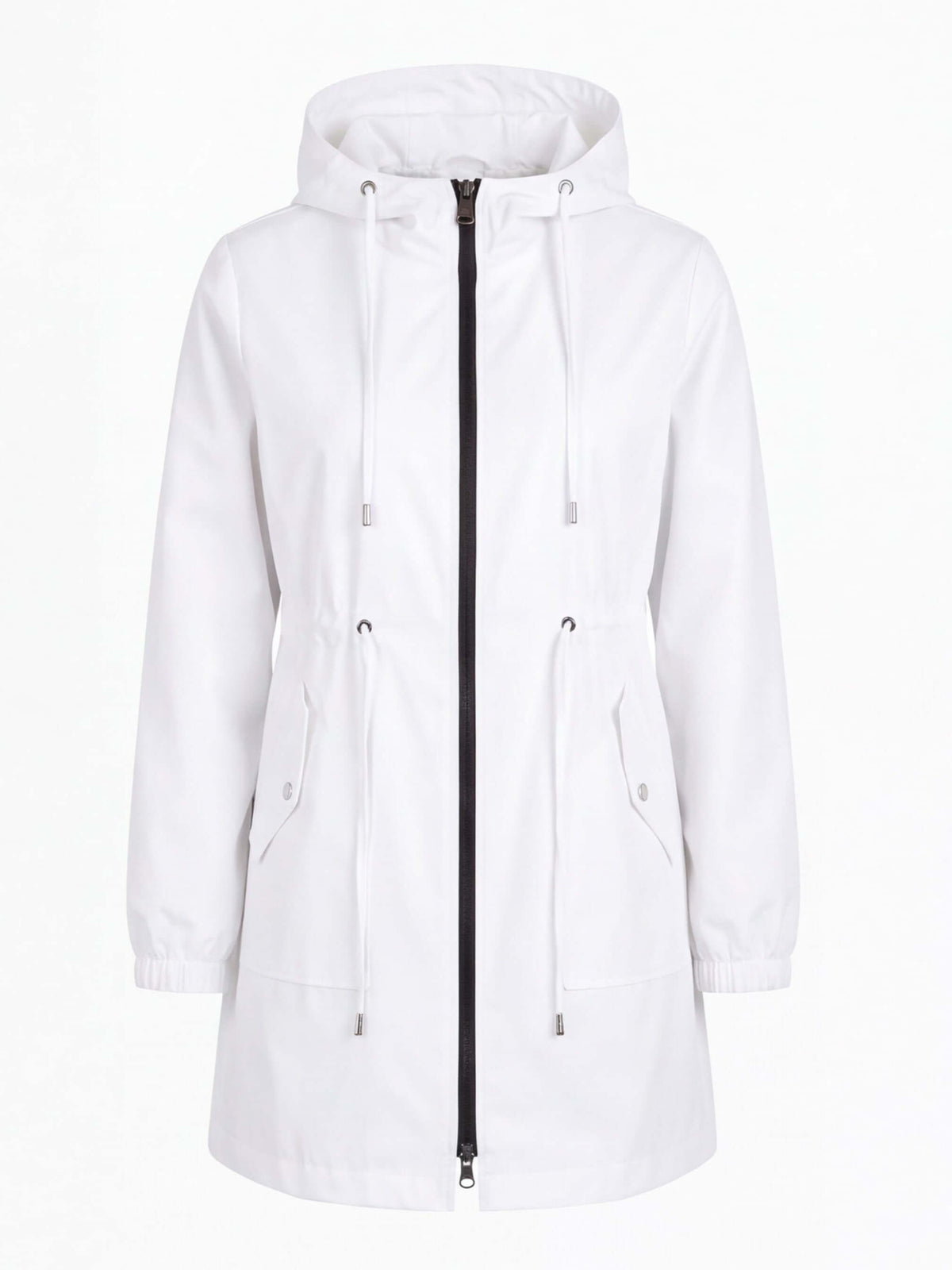 Women’s Hooded Longline Jacket with Drawstring Details