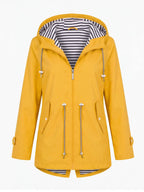 Women’s Hooded Zip Front Rain Jacket