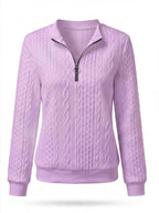 Women’s Textured Cable-Knit Half-Zip Sweatshirt