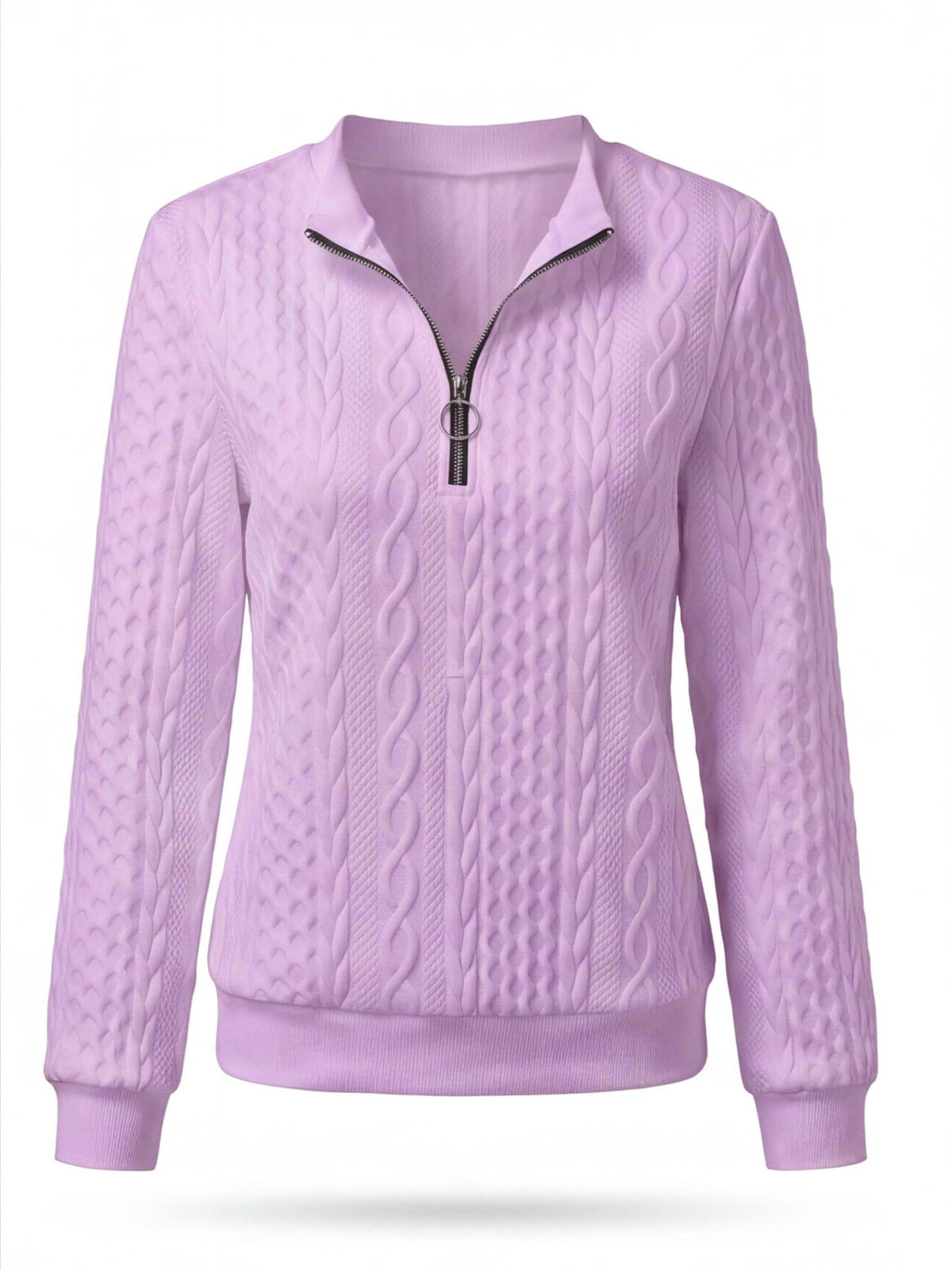 Women’s Textured Cable-Knit Half-Zip Sweatshirt