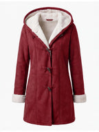 Women’s Hooded Toggle-Front Faux Shearling Coat