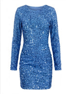 Women’s Long Sleeve Sequin Mini Party Dress