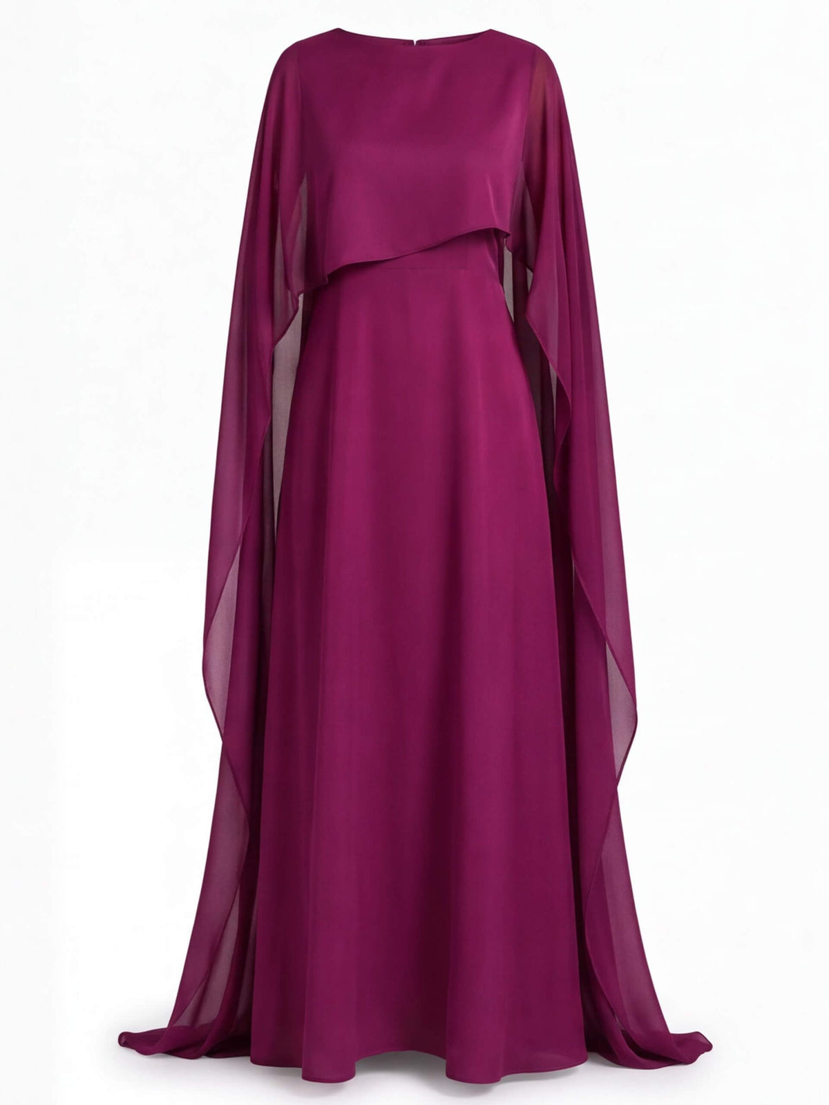 Women’s Flowing Maxi Dress with Cape Overlay