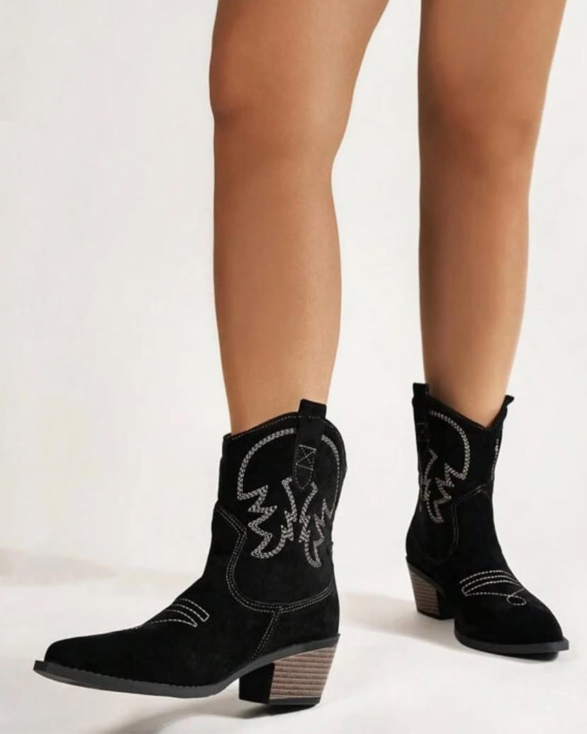 Sage Suede Western Boots