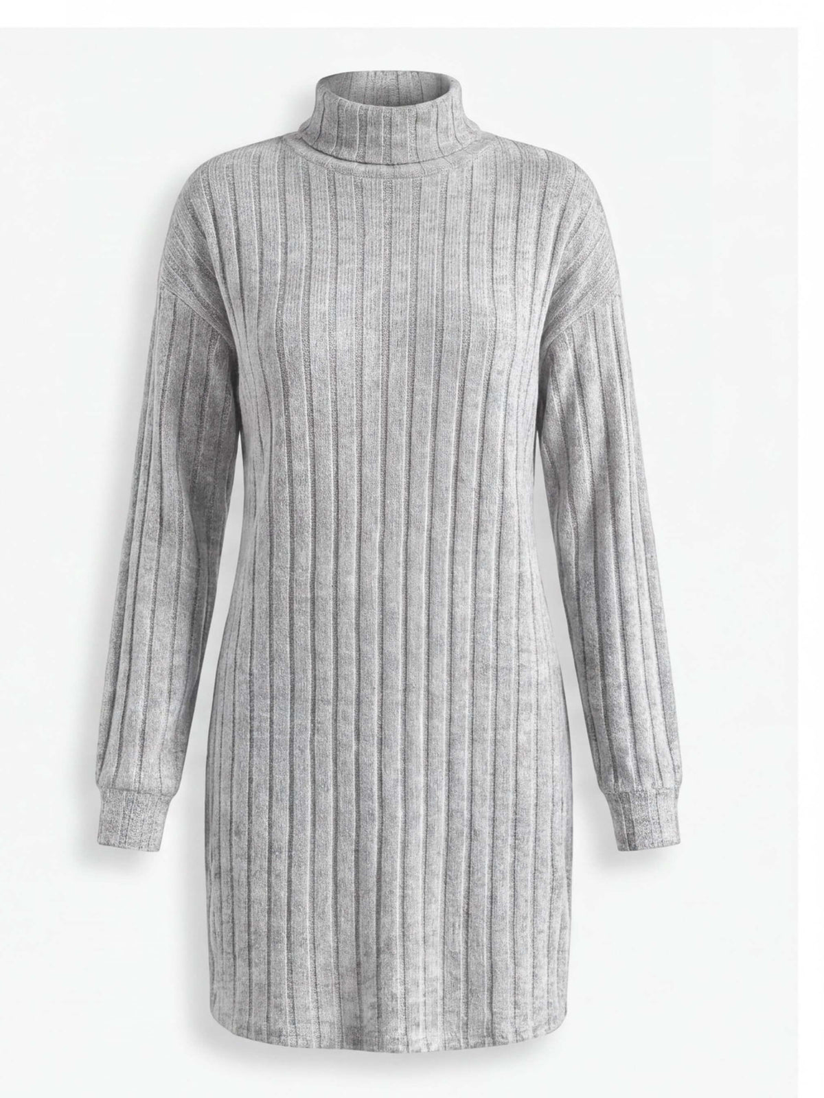 Women’s Ribbed Knit Turtleneck Mini Dress