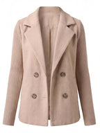 Women’s Double-Breasted Knit Sleeve Blazer