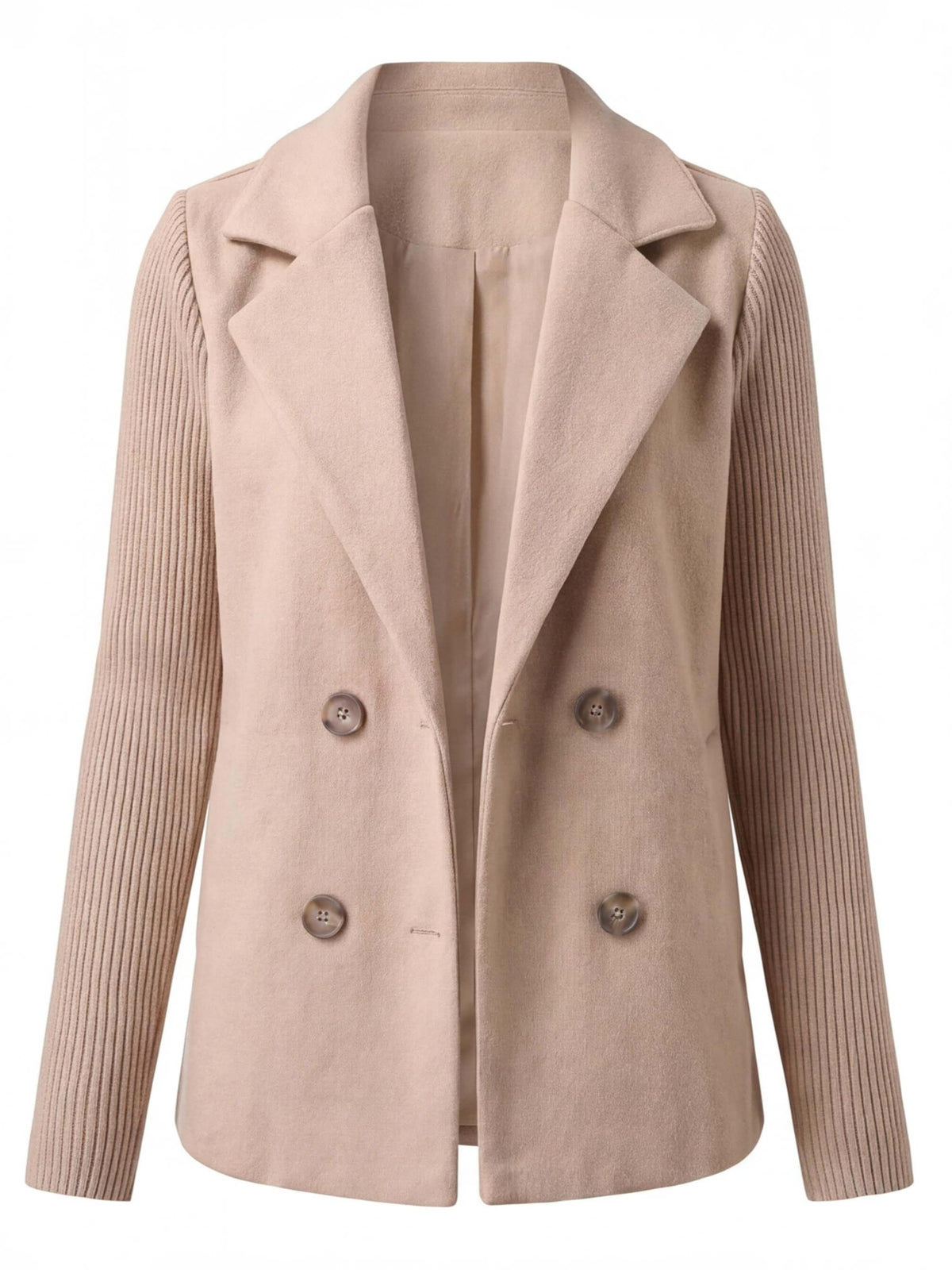 Women’s Double-Breasted Knit Sleeve Blazer