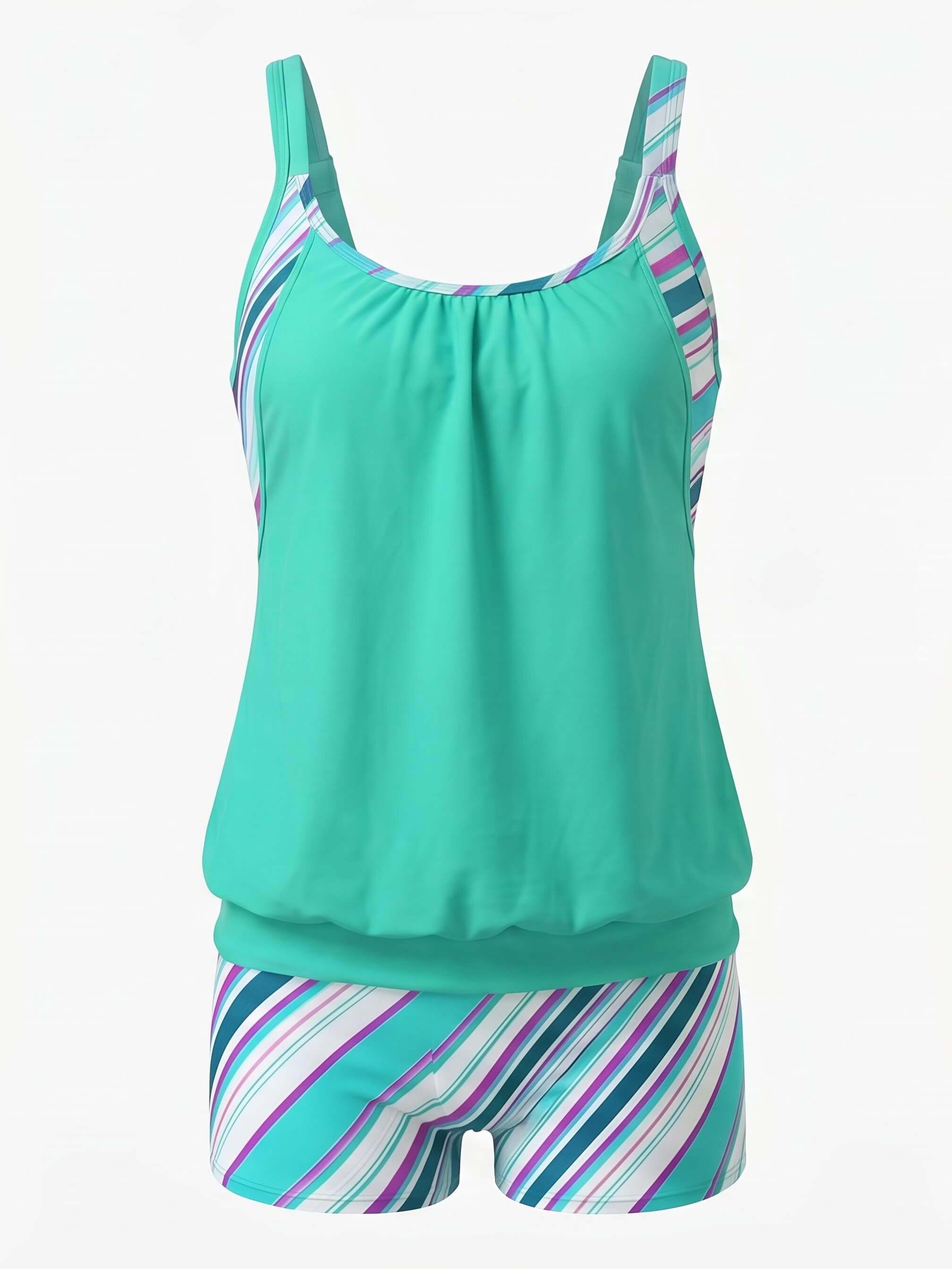Women’s Floral Tankini Boyshort Bikini Set