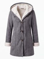 Women’s Hooded Toggle-Front Faux Shearling Coat