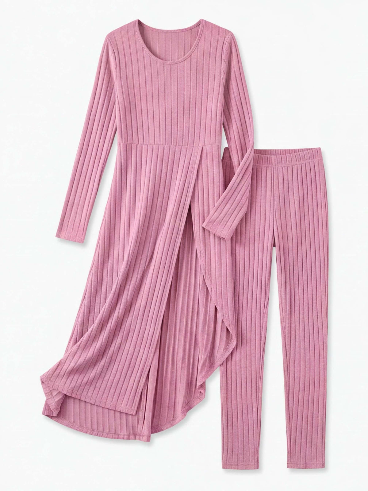 Women’s Ribbed Knit Two-Piece Set