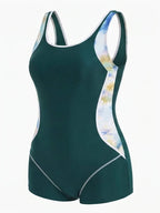 Women’s Plus Size Side-Panel One-Piece Swimsuit