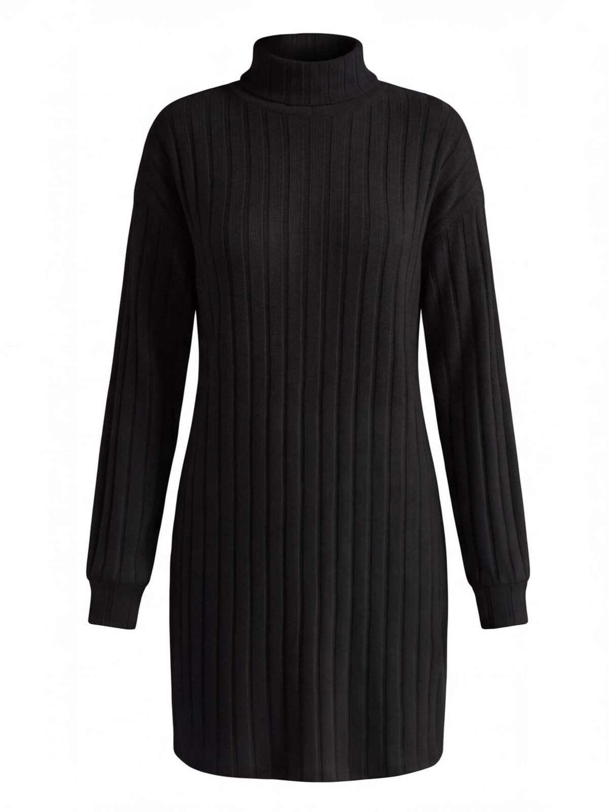 Women’s Ribbed Knit Turtleneck Mini Dress