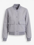 Women’s Utility Bomber Jacket with Snap Buttons