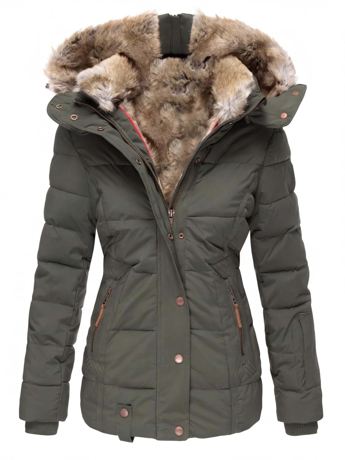 Women’s Hooded Fur-Trim Quilted Puffer Jacket